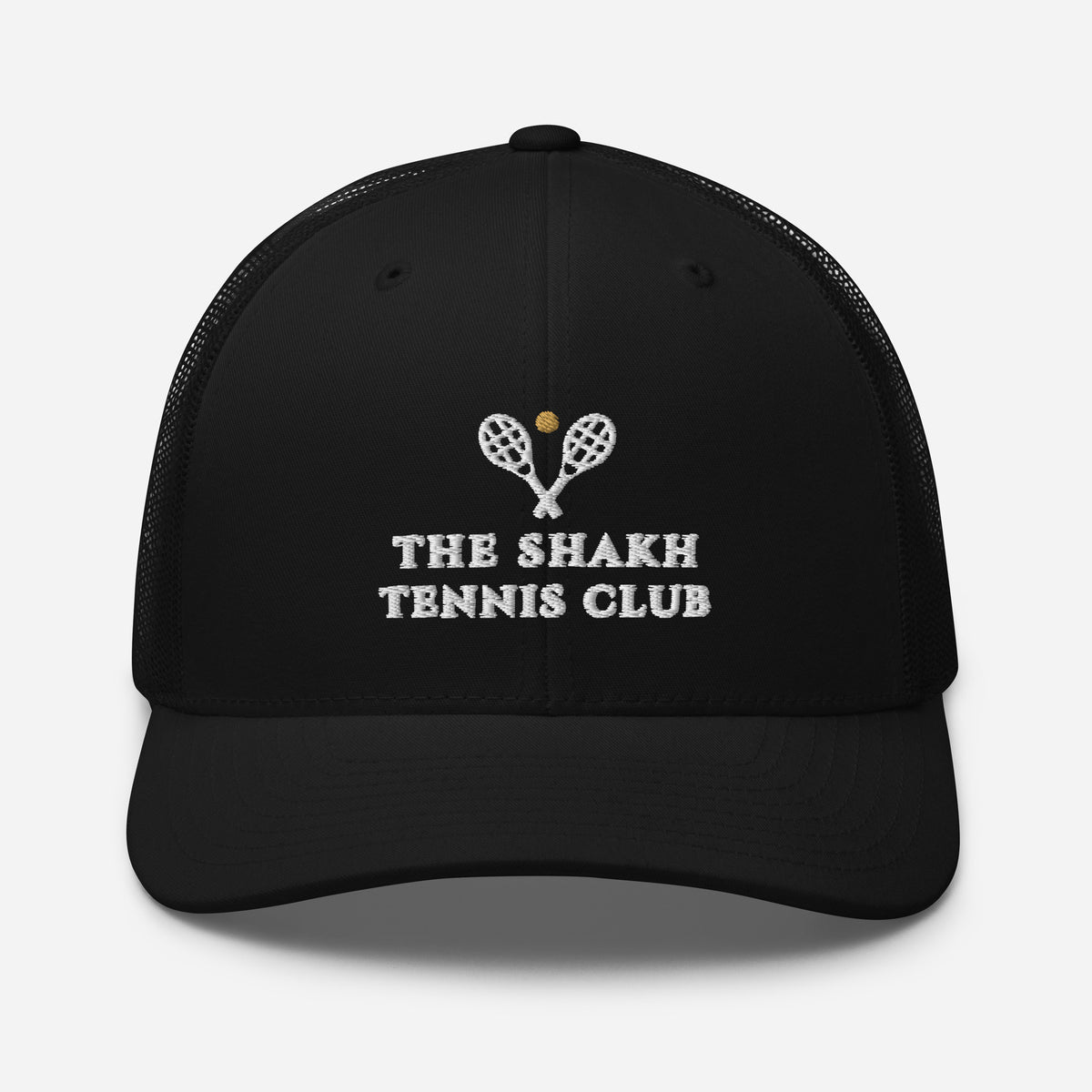 The Shakh Heritage embroidered trucker cap, black — front