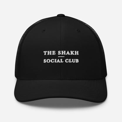 Wordmark Classic embroidered trucker cap, black — front