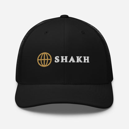 Shakh Worldwide embroidered trucker cap, black — front