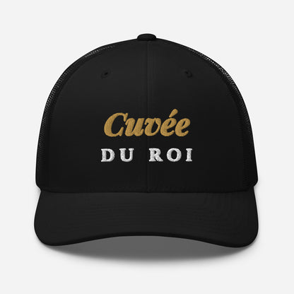 Cuvée Gold embroidered trucker cap, black — front