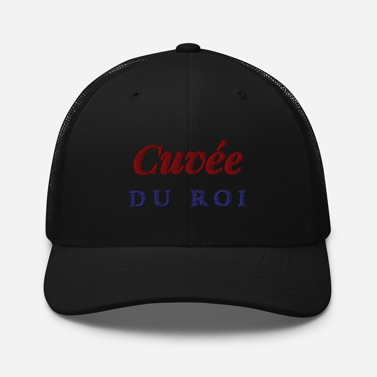 Cuvée Rouge embroidered trucker cap, black — front
