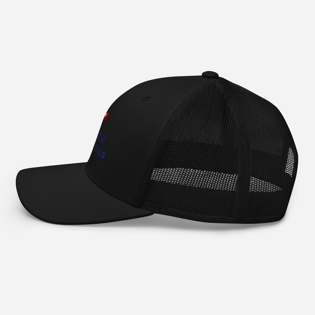 Obsidian Edition embroidered trucker cap, black — left side