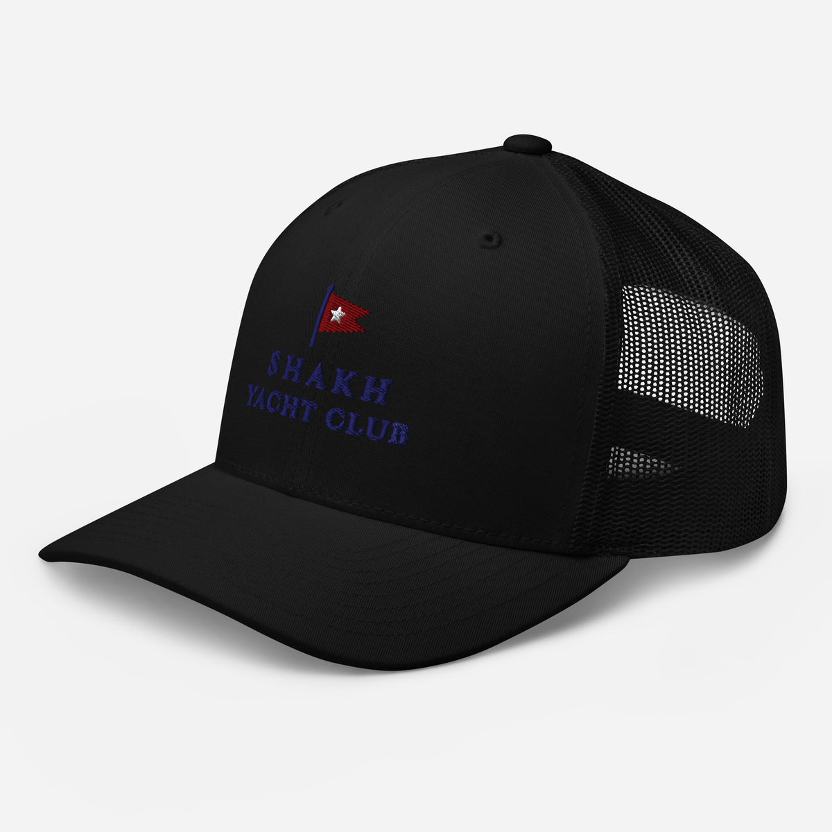 Obsidian Edition embroidered trucker cap, black — left front