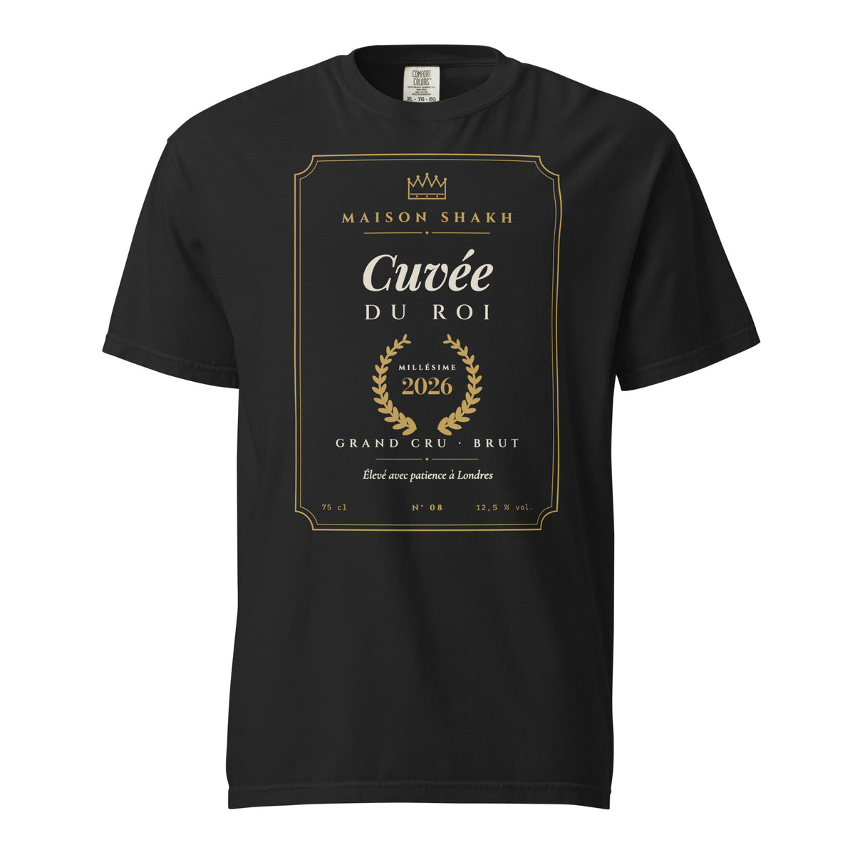 Cuvée du Roi heavyweight garment-dyed t-shirt, black — front