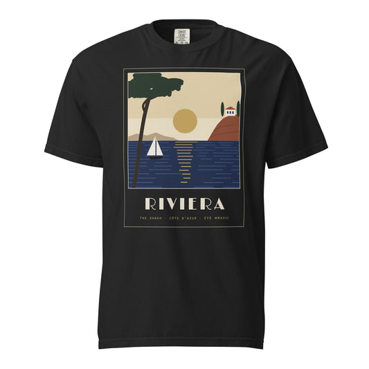 Riviera heavyweight garment-dyed t-shirt, black — front