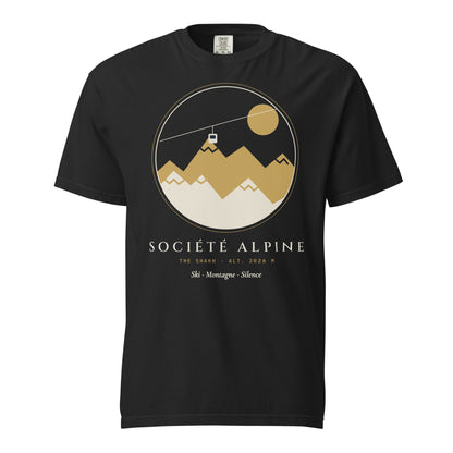 Société Alpine heavyweight garment-dyed t-shirt, black — front