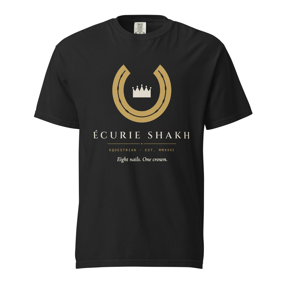 Écurie Shakh heavyweight garment-dyed t-shirt, black — front