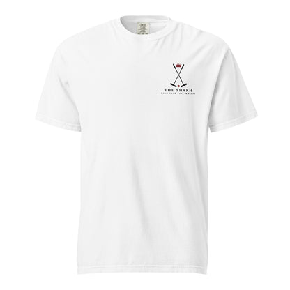 The Shakh Polo Club heavyweight garment-dyed t-shirt, white — front