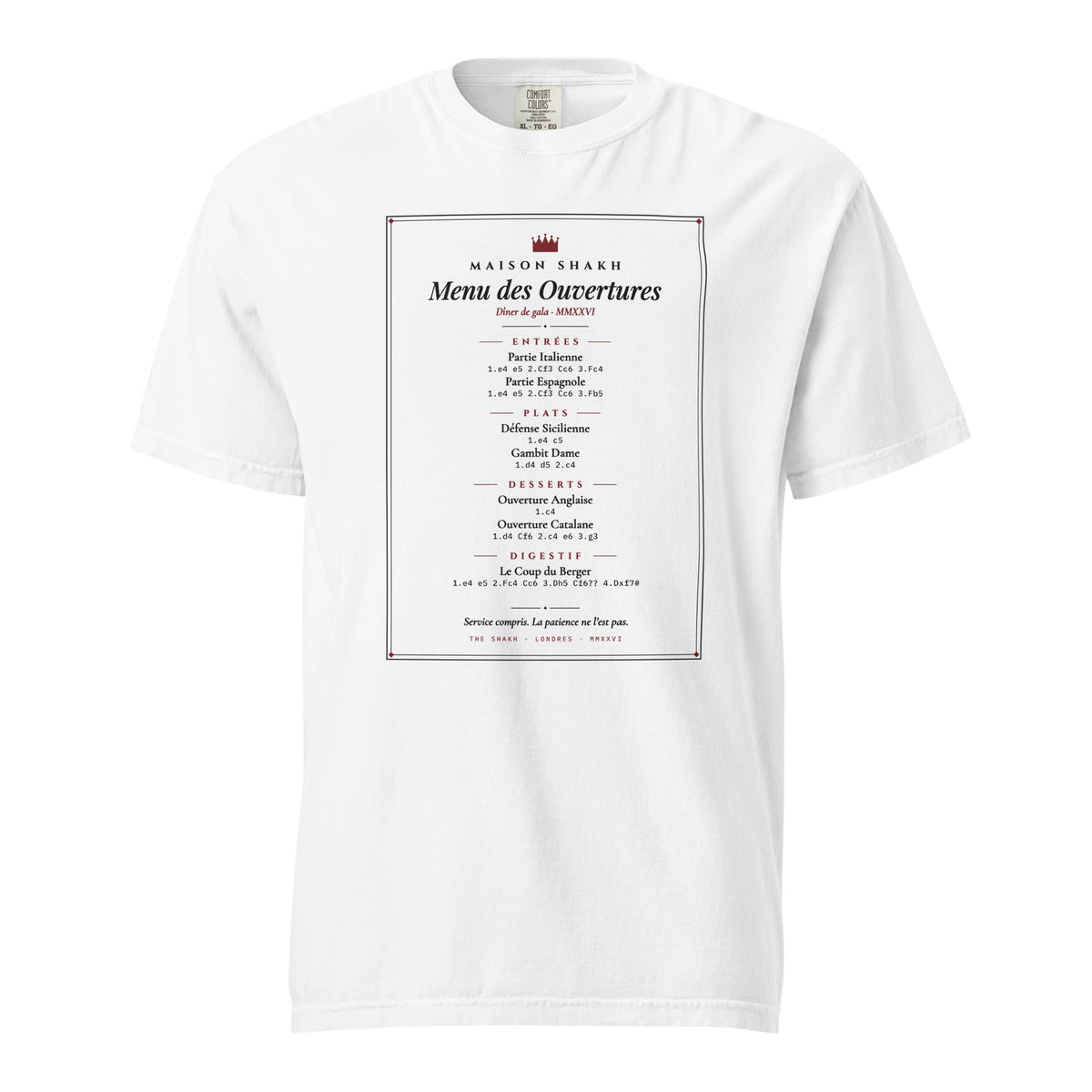Menu des Ouvertures heavyweight garment-dyed t-shirt, white — front