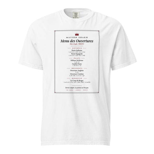 Menu des Ouvertures heavyweight garment-dyed t-shirt, white — front
