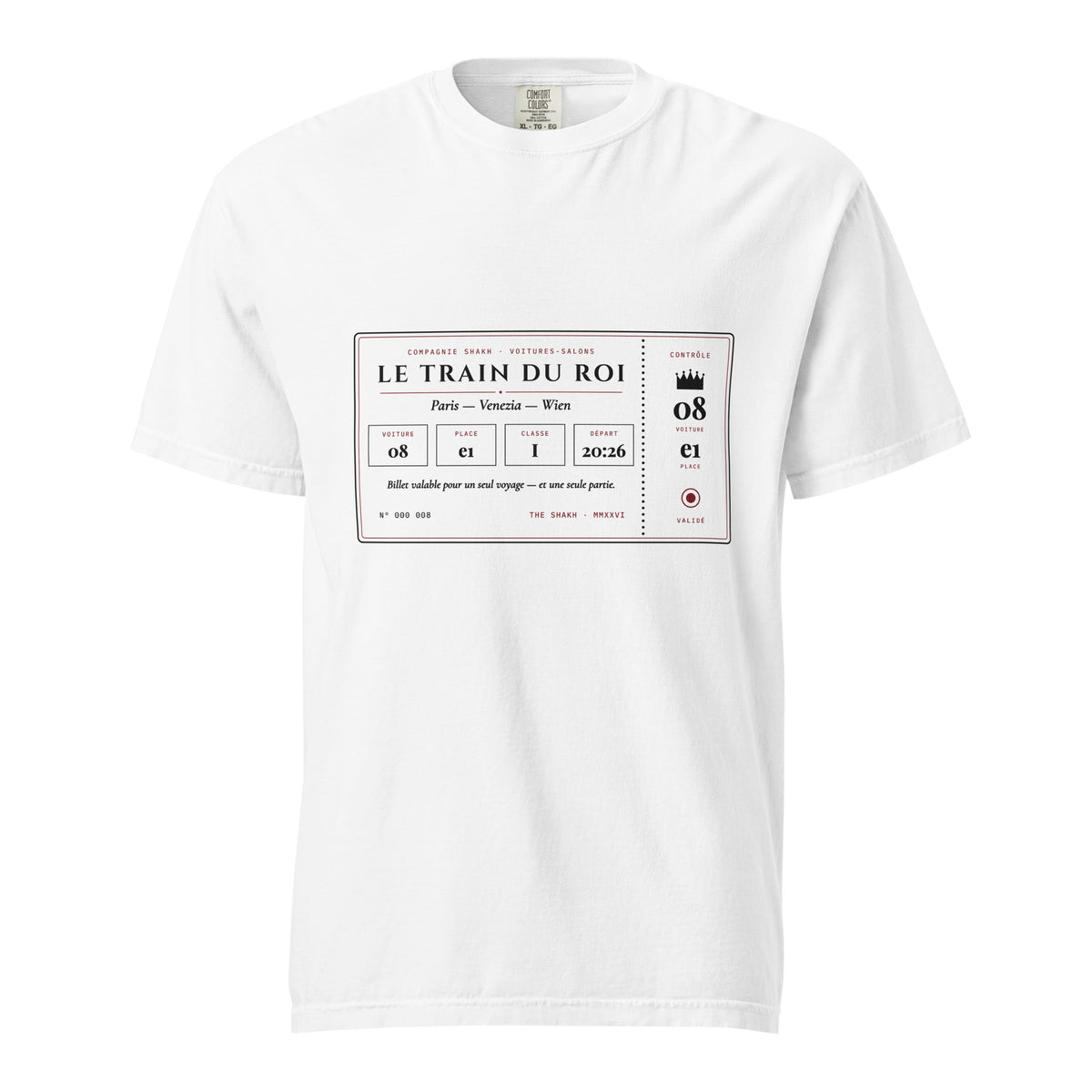 Le Train du Roi heavyweight garment-dyed t-shirt, white — front