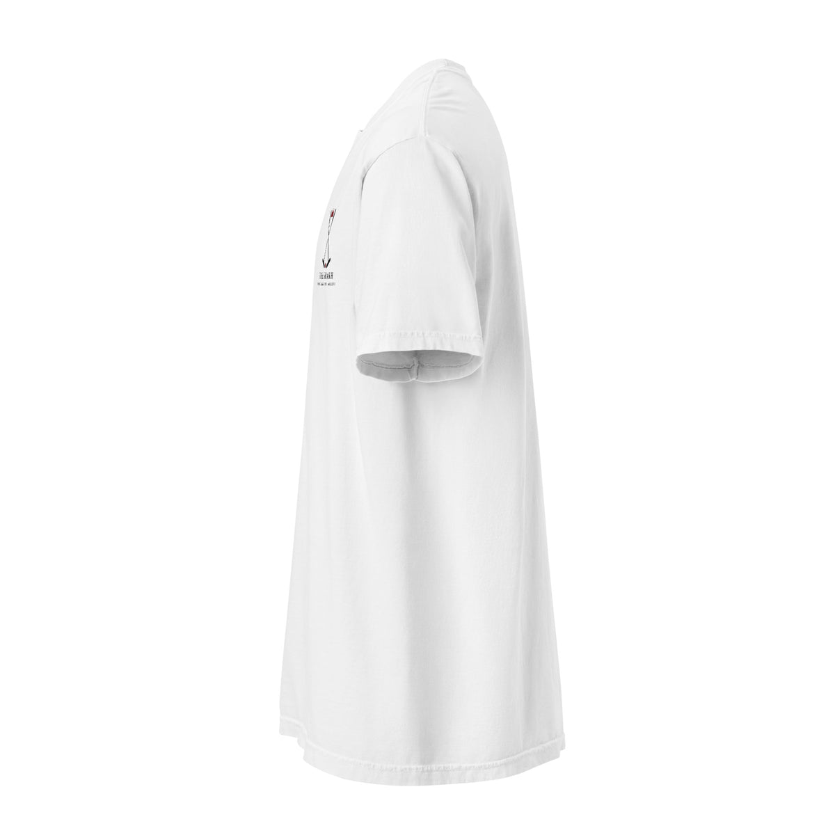 The Shakh Polo Club heavyweight garment-dyed t-shirt, white — left side