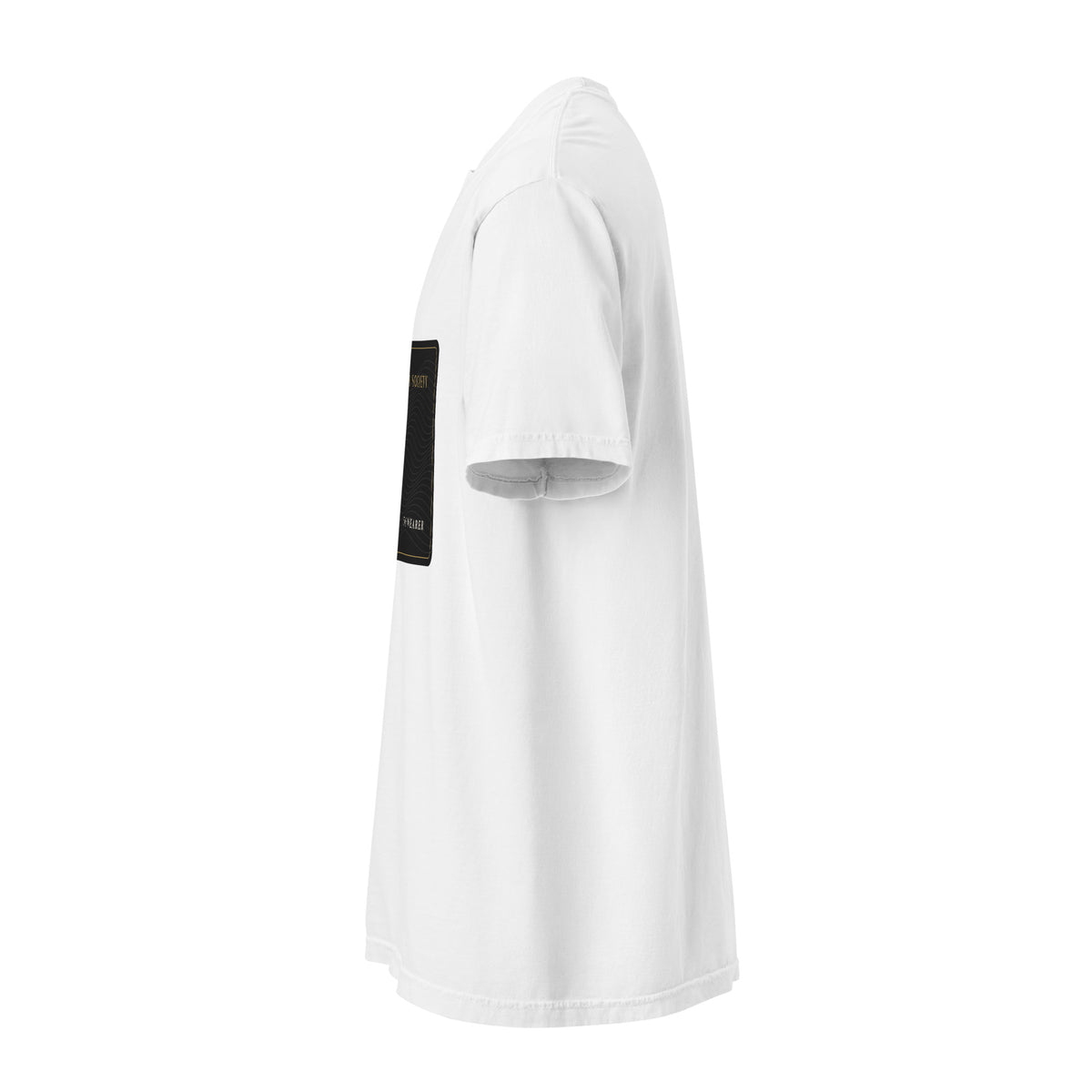 The Shakh Society heavyweight garment-dyed t-shirt, white — left side